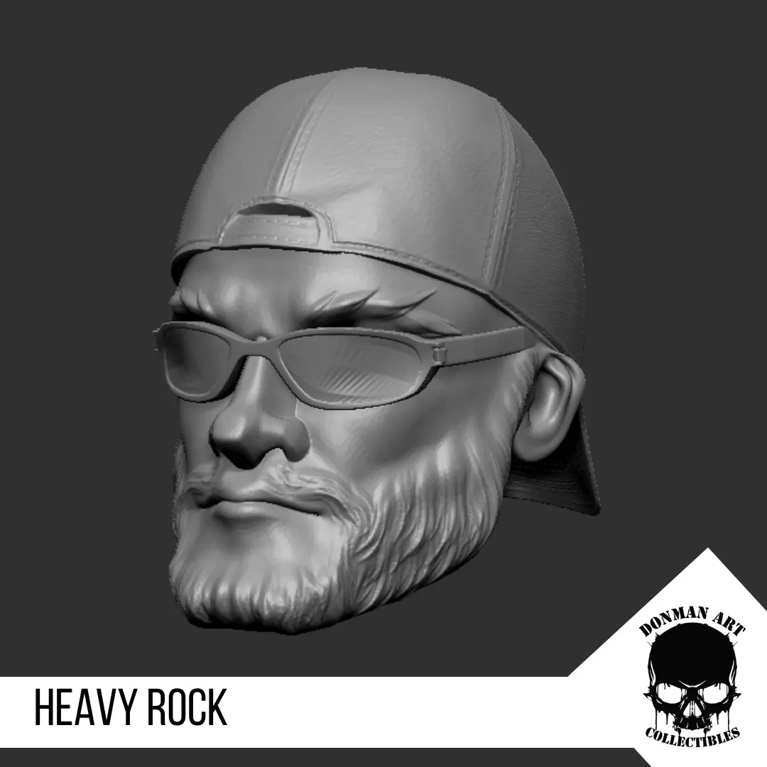 Heavy Rock Head for 6 inch action figures 3D print model_0