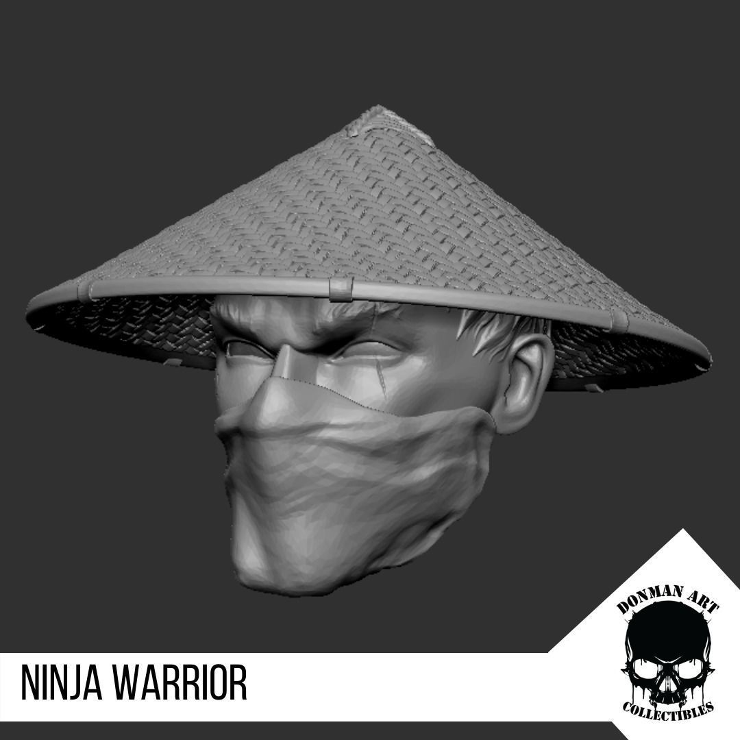 Ninja Warrior Head for 6 inch action figures 3D print model_17