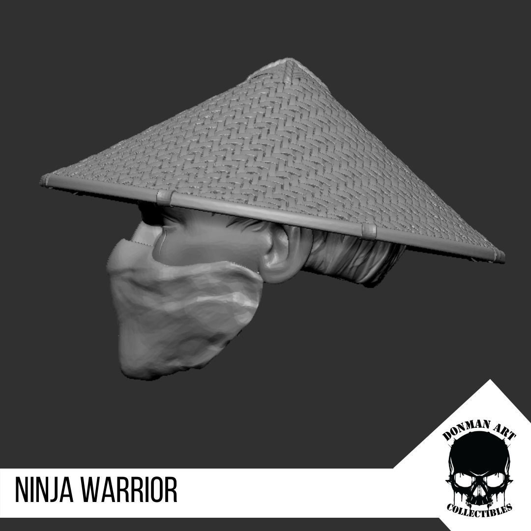 Ninja Warrior Head for 6 inch action figures 3D print model_4