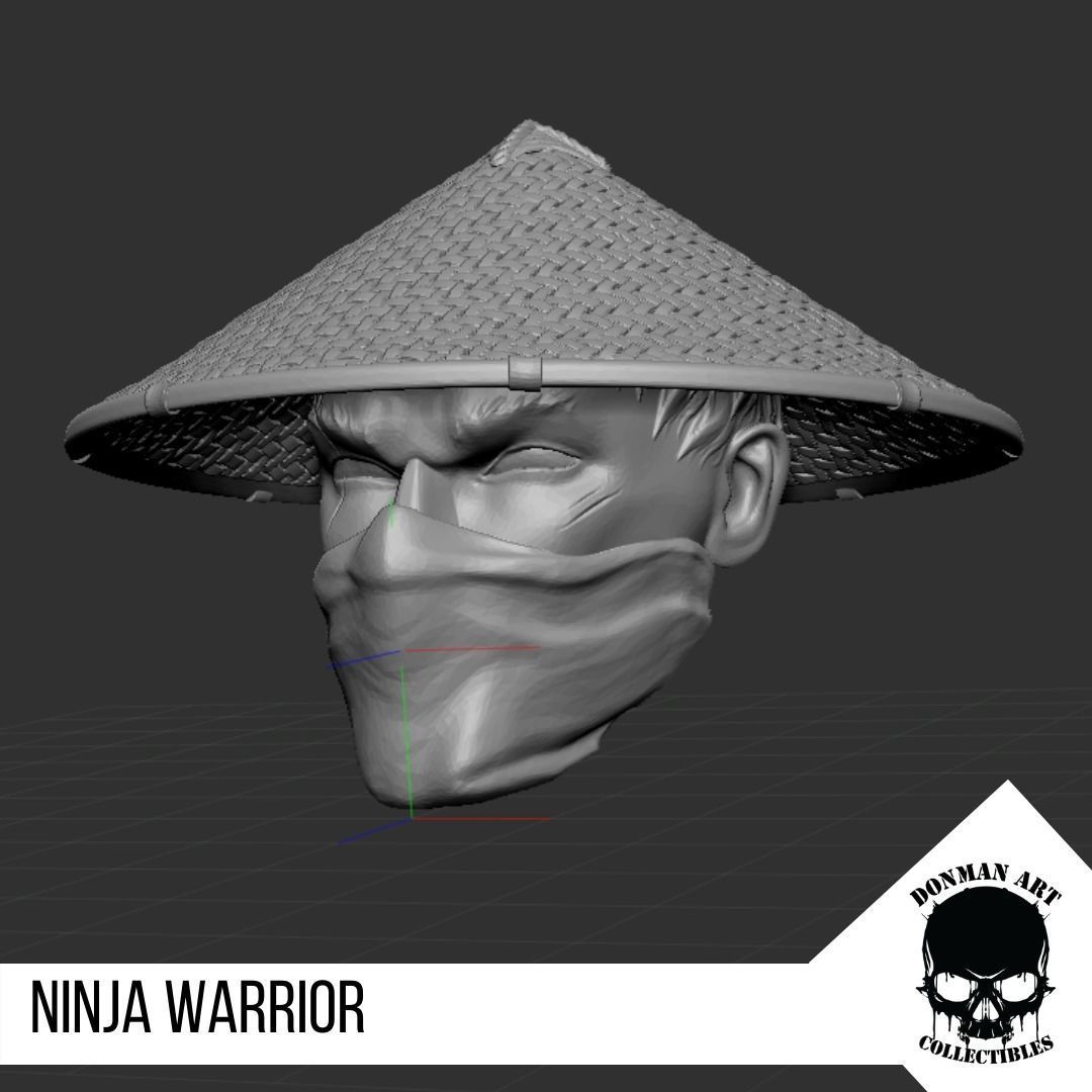 Ninja Warrior Head for 6 inch action figures 3D print model_9