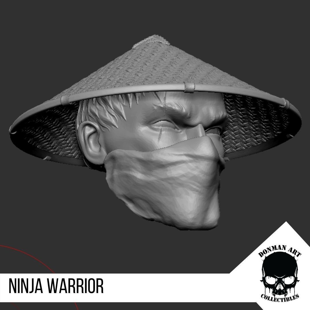 Ninja Warrior Head for 6 inch action figures 3D print model_7
