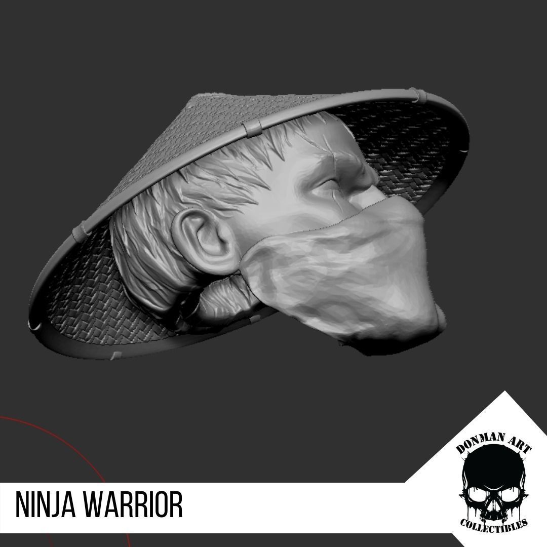 Ninja Warrior Head for 6 inch action figures 3D print model_10