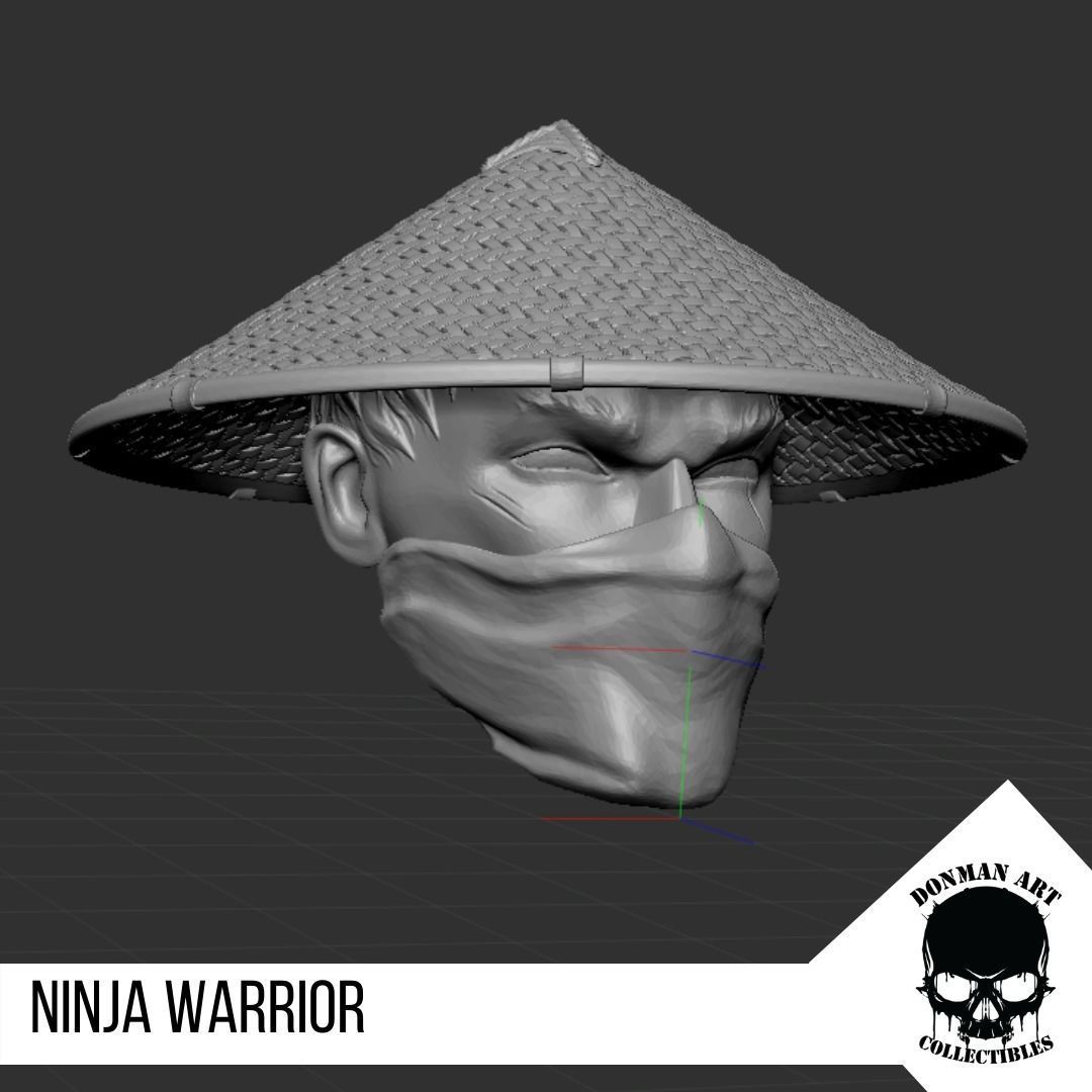 Ninja Warrior Head for 6 inch action figures 3D print model_14