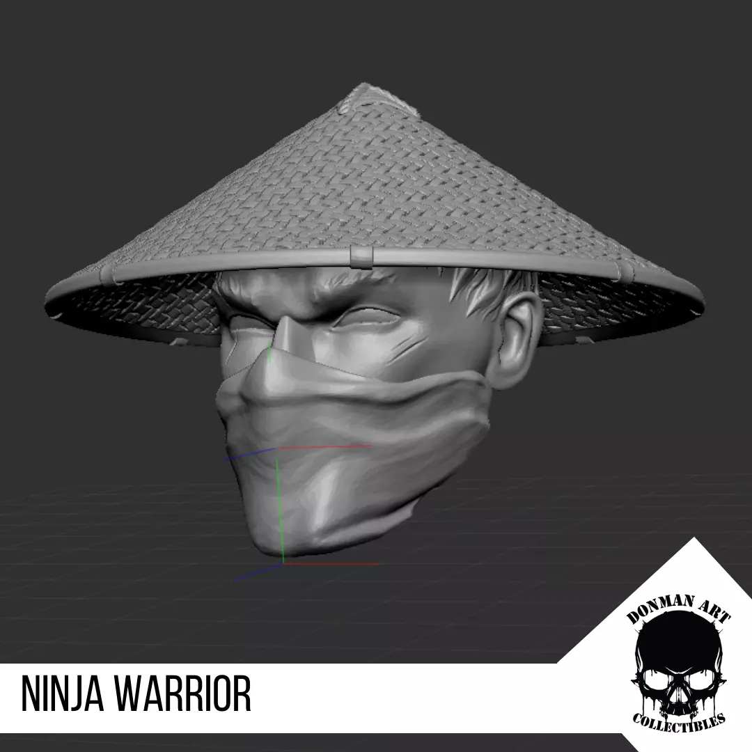 Ninja Warrior Head for 6 inch action figures 3D print model_0