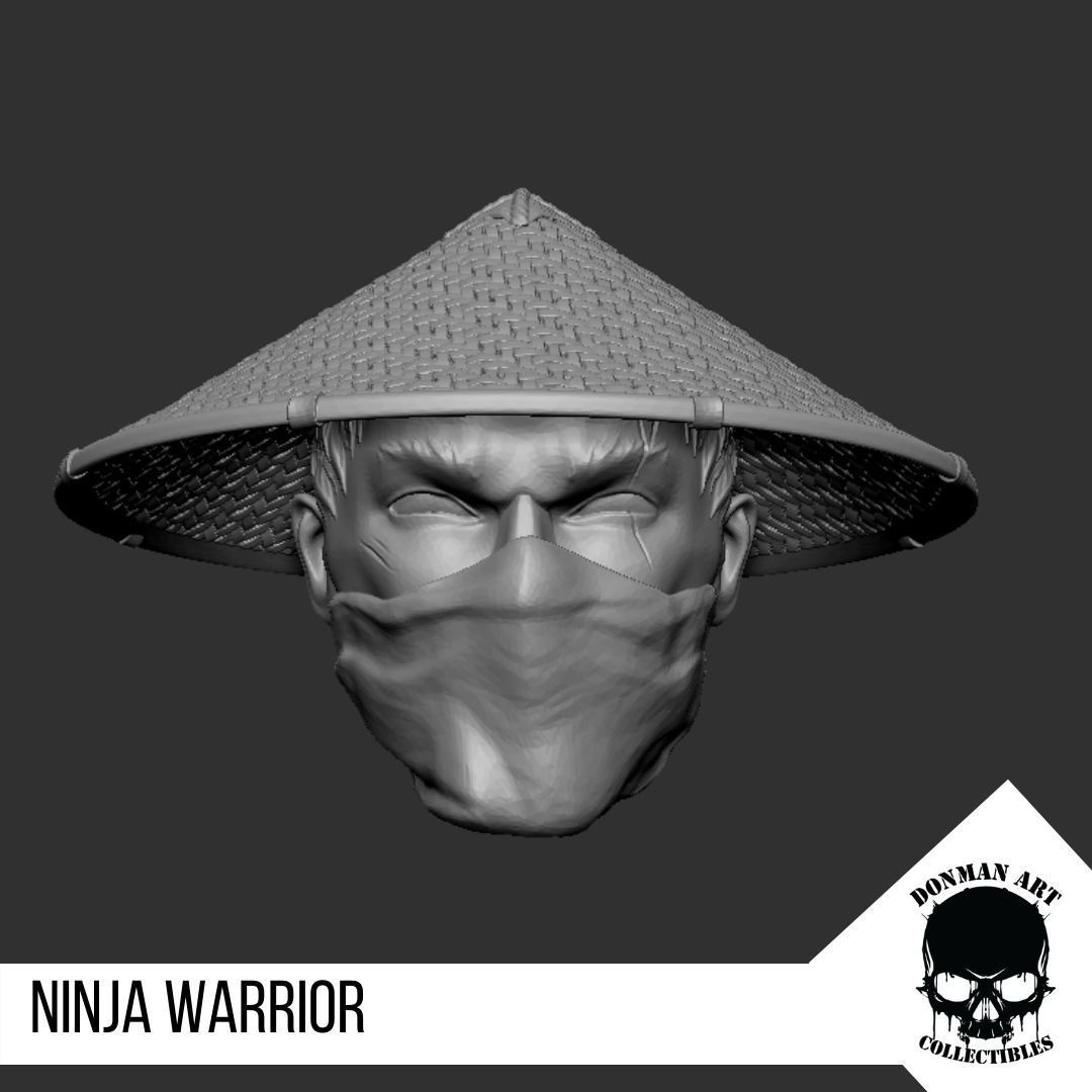 Ninja Warrior Head for 6 inch action figures 3D print model_12