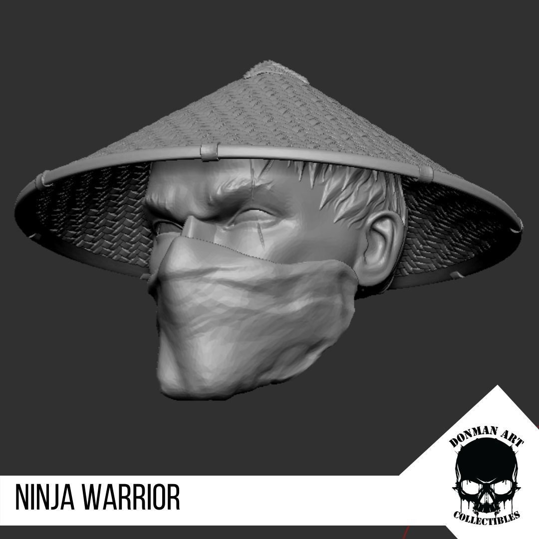 Ninja Warrior Head for 6 inch action figures 3D print model_6