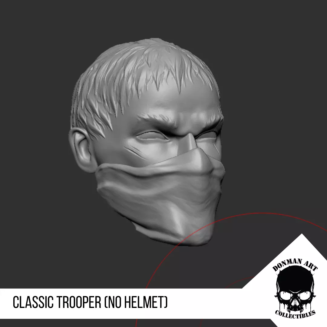 Trooper Head for 6 inch action Figures 3D print model_0