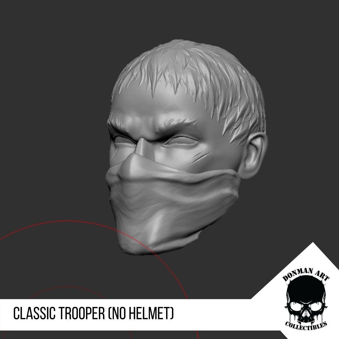 Trooper Head for 6 inch action Figures 3D print model_1
