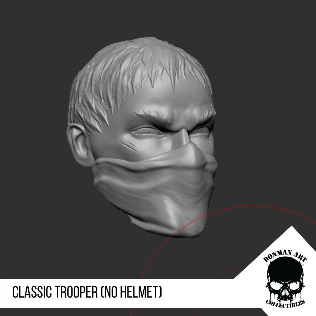 Trooper Head for 6 inch action Figures 3D print model_3