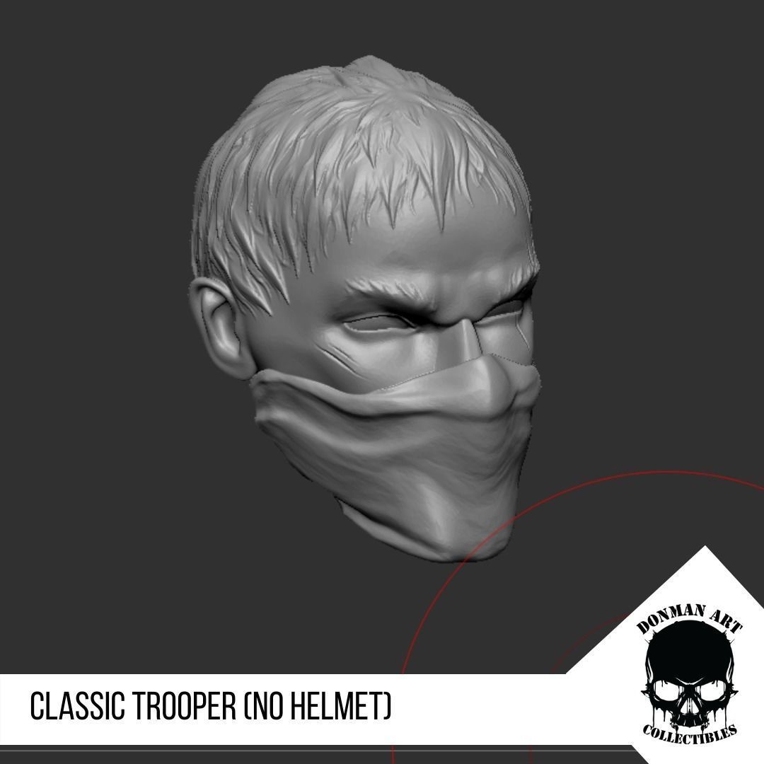 Trooper Head for 6 inch action Figures 3D print model_11