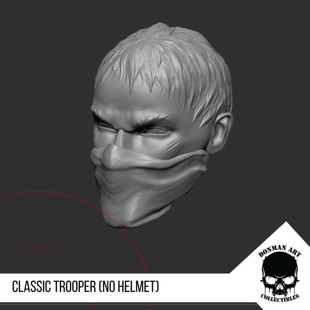 Trooper Head for 6 inch action Figures 3D print model_13