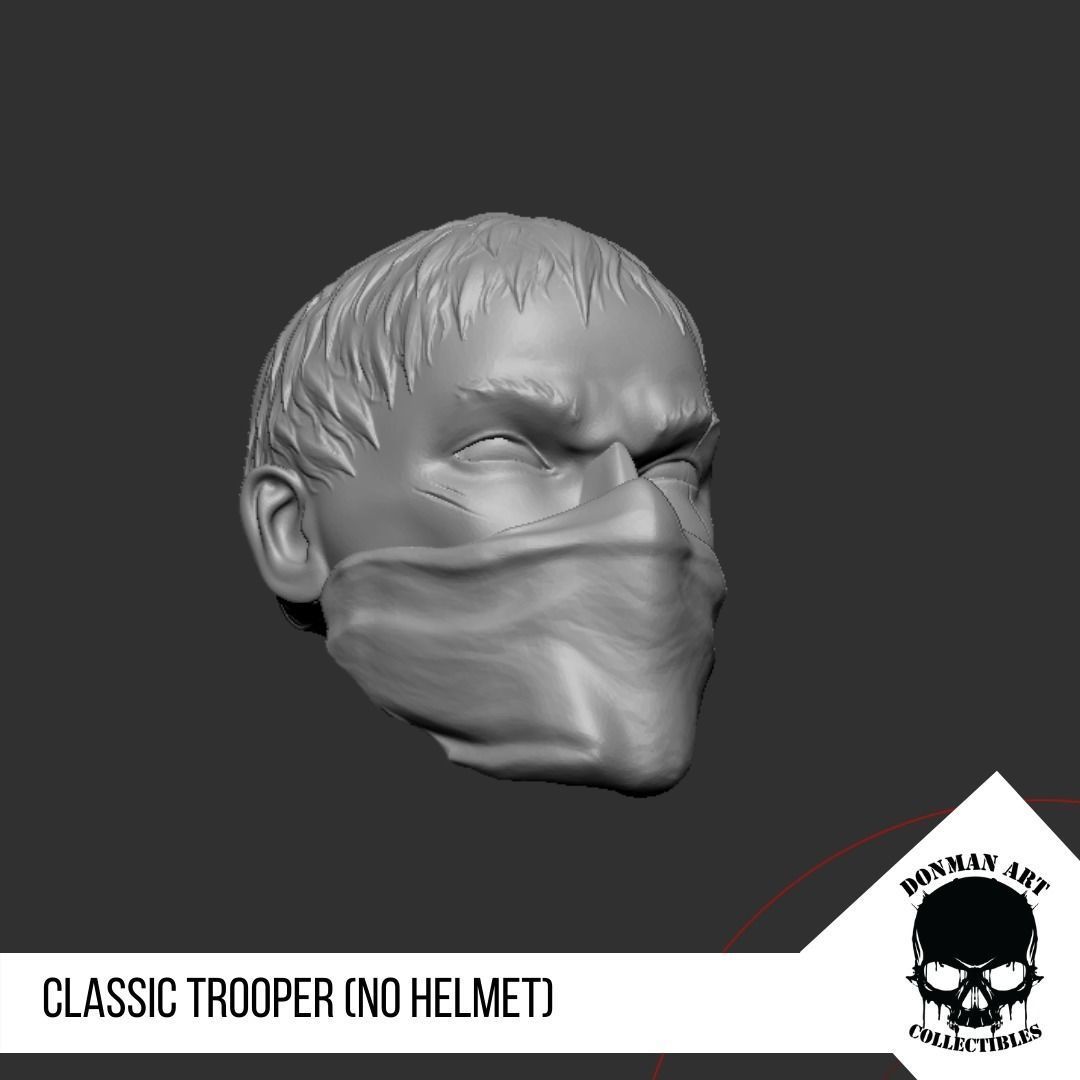 Trooper Head for 6 inch action Figures 3D print model_4