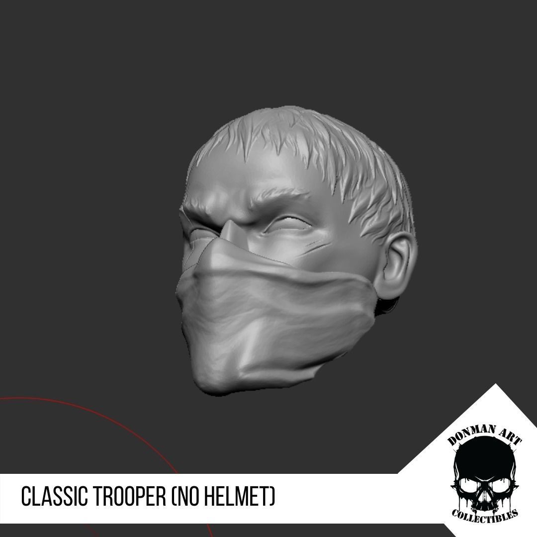 Trooper Head for 6 inch action Figures 3D print model_7