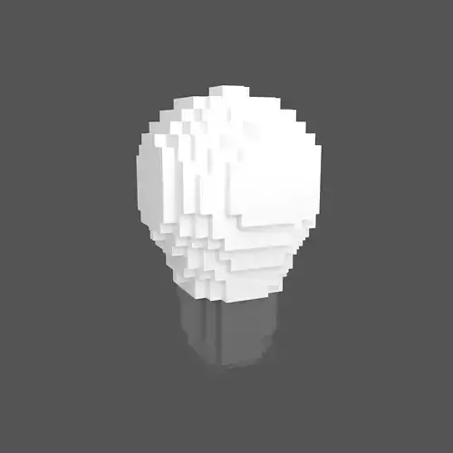Voxel Light Bulb v1 001 Low-poly 3D model