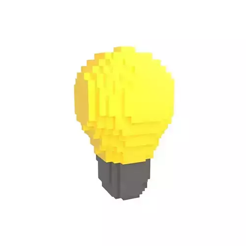 Voxel Light Bulb v1 002 Low-poly 3D model