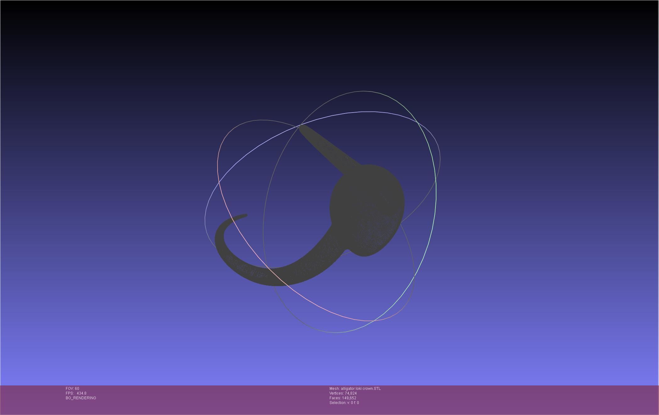 Alligator Loki Crown 3D print model_29