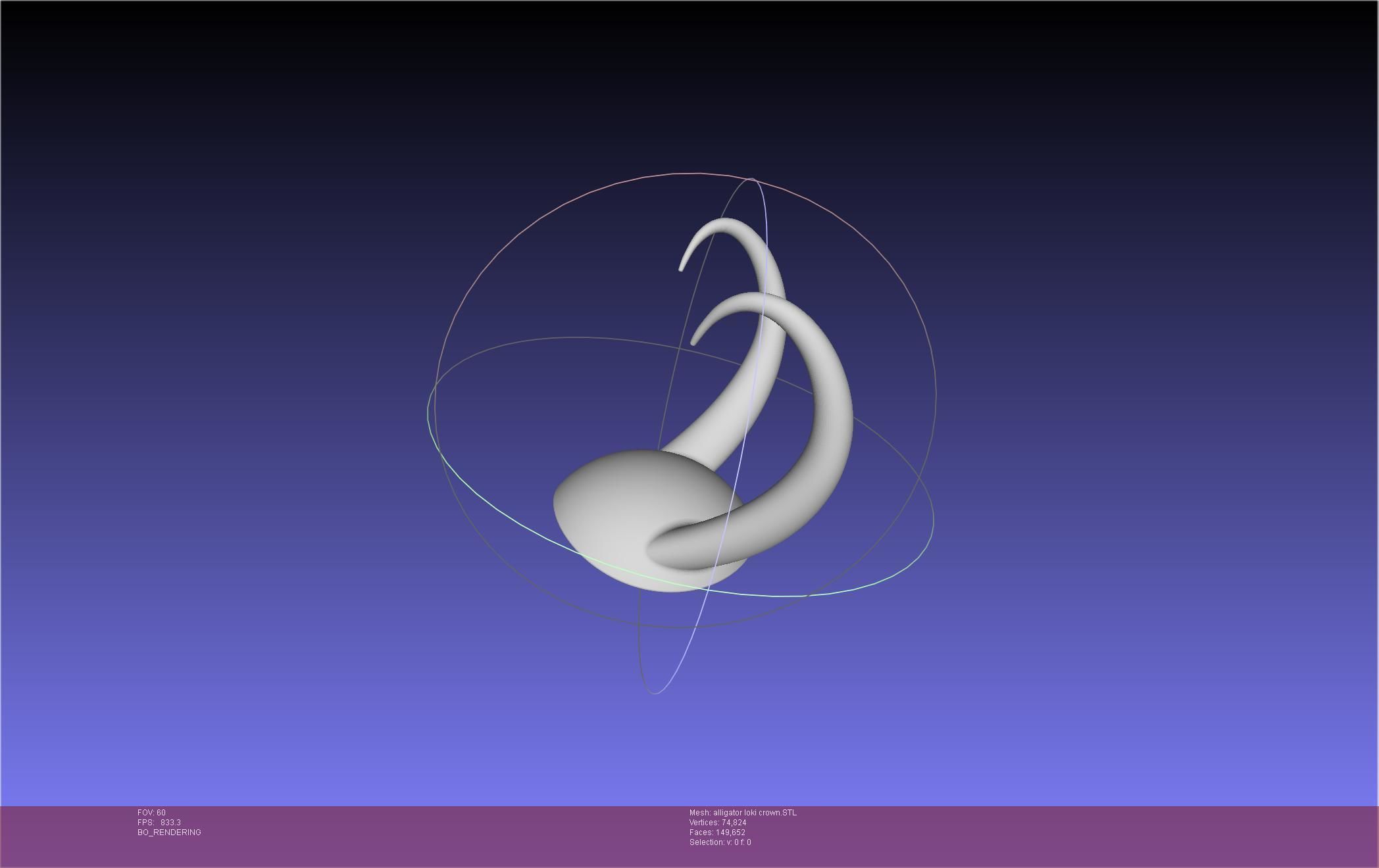 Alligator Loki Crown 3D print model_7