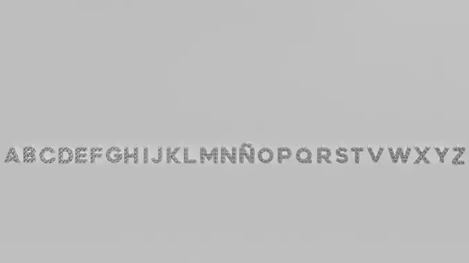 Alphabet 3d pendal model with 3mm stones