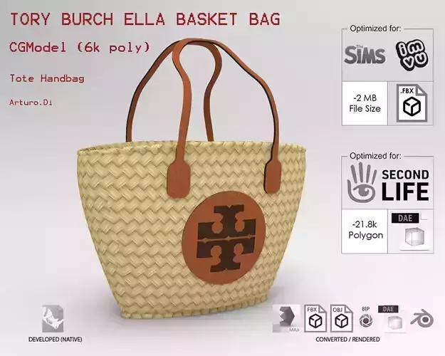 Tory Burch Ella Basket Tote Bag