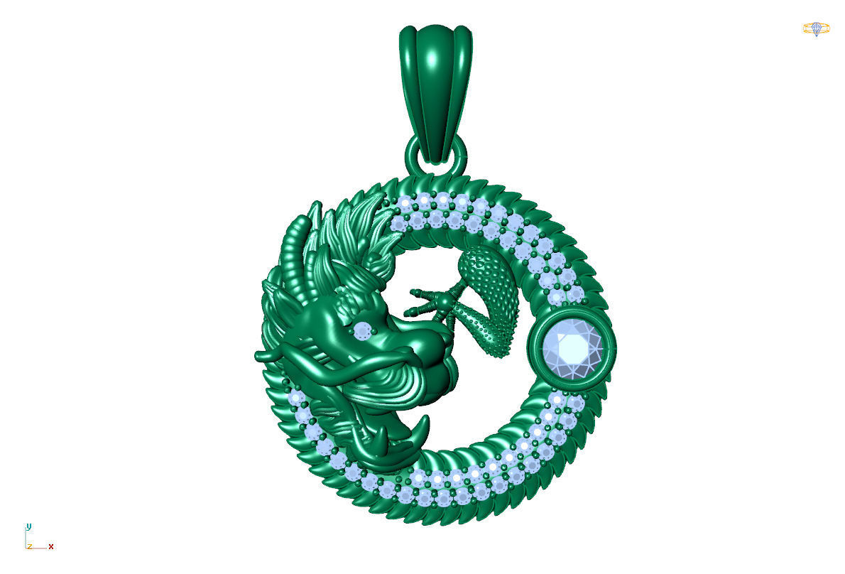 PENDANT DRAGON 3D print model_1
