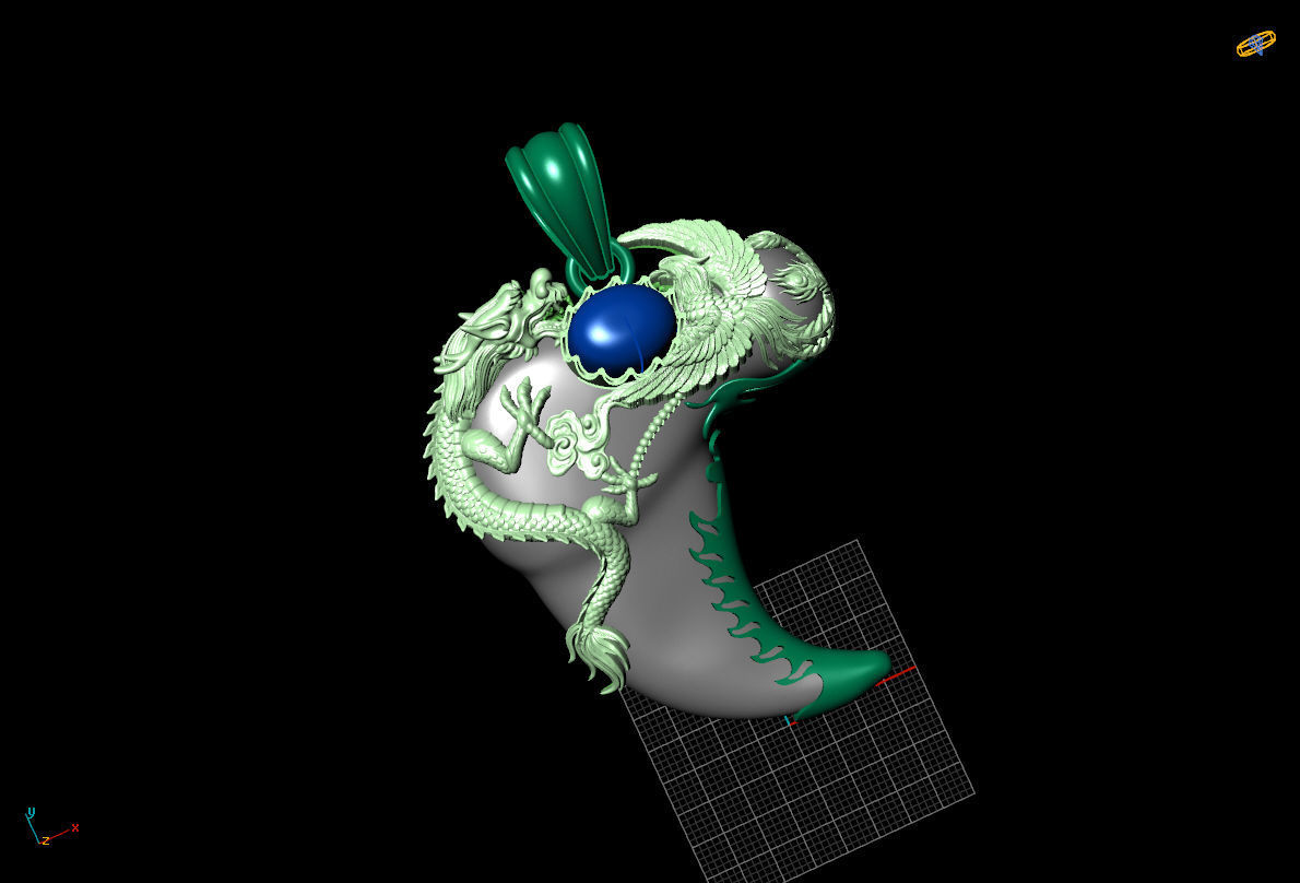 PENDANT  DRAGON 3D print model_1