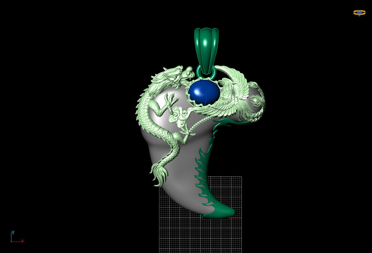 PENDANT  DRAGON 3D print model_3