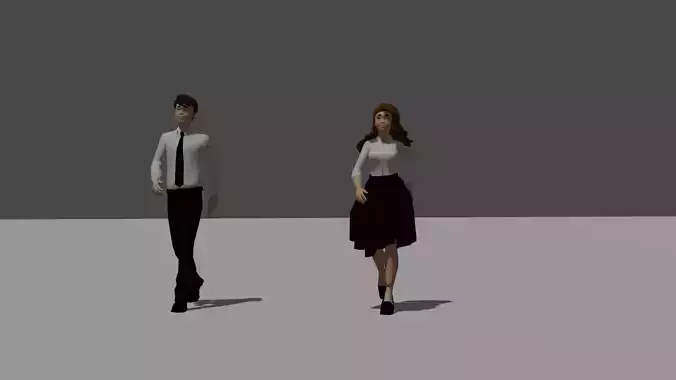 man and woman walk 