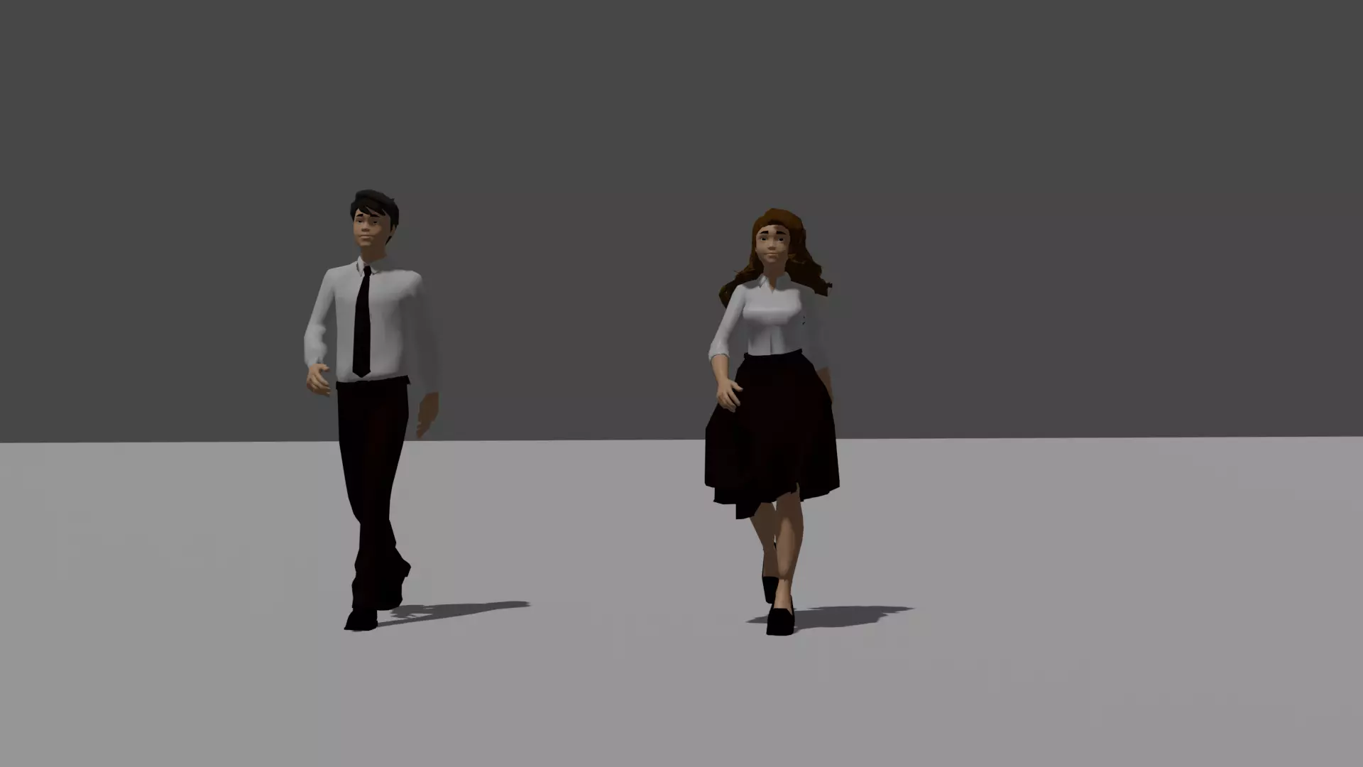 man and woman walk Free 3D model