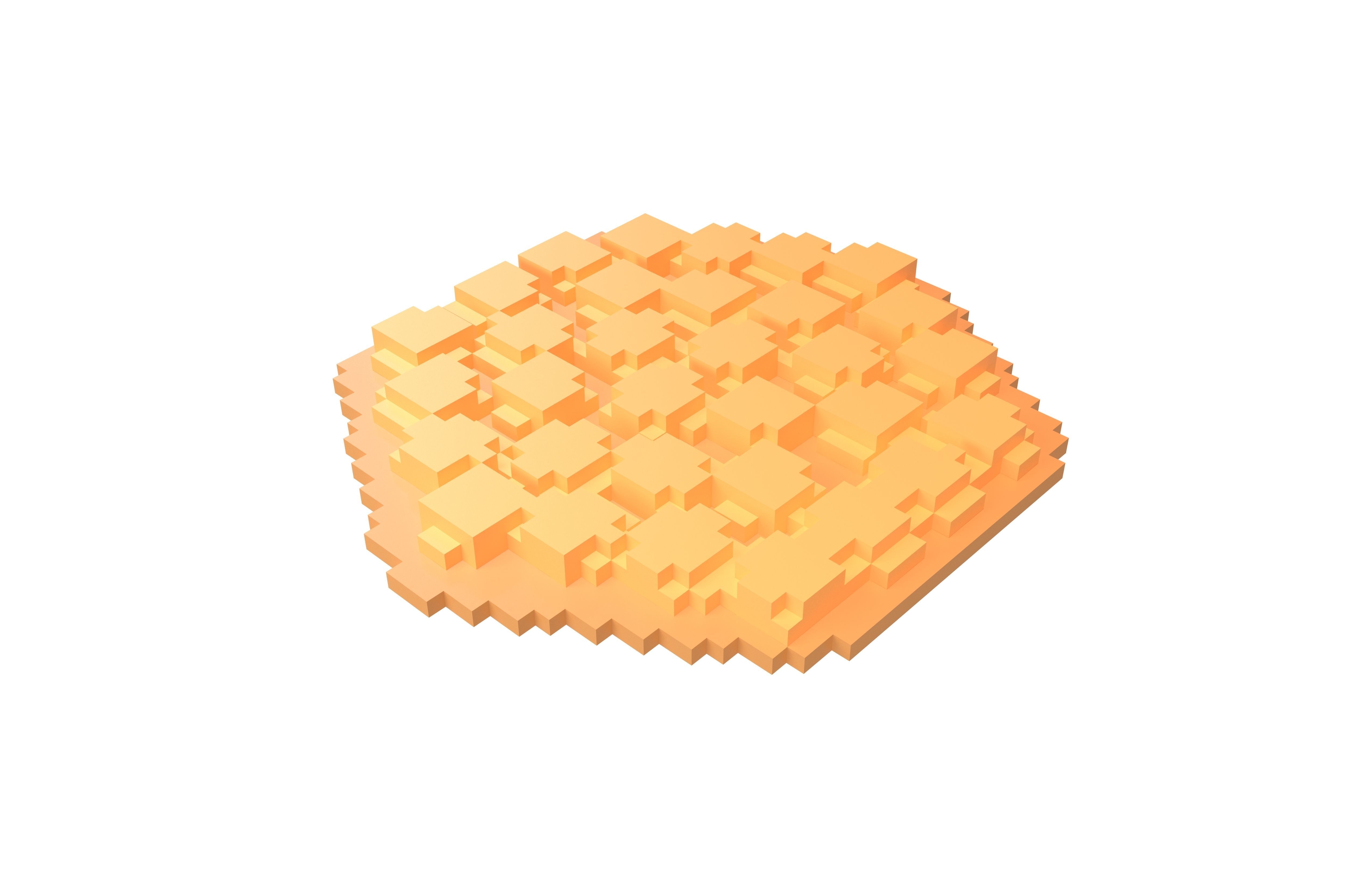 Voxel Mini Egg Puffs v1 001 Low-poly 3D model_2