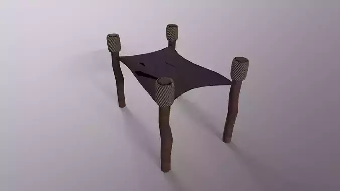 Medieval props Skine Game Ready Low Poly 3D Model 