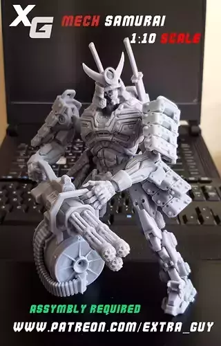 Mech Samurai 3D Printable 1 over 10 scale