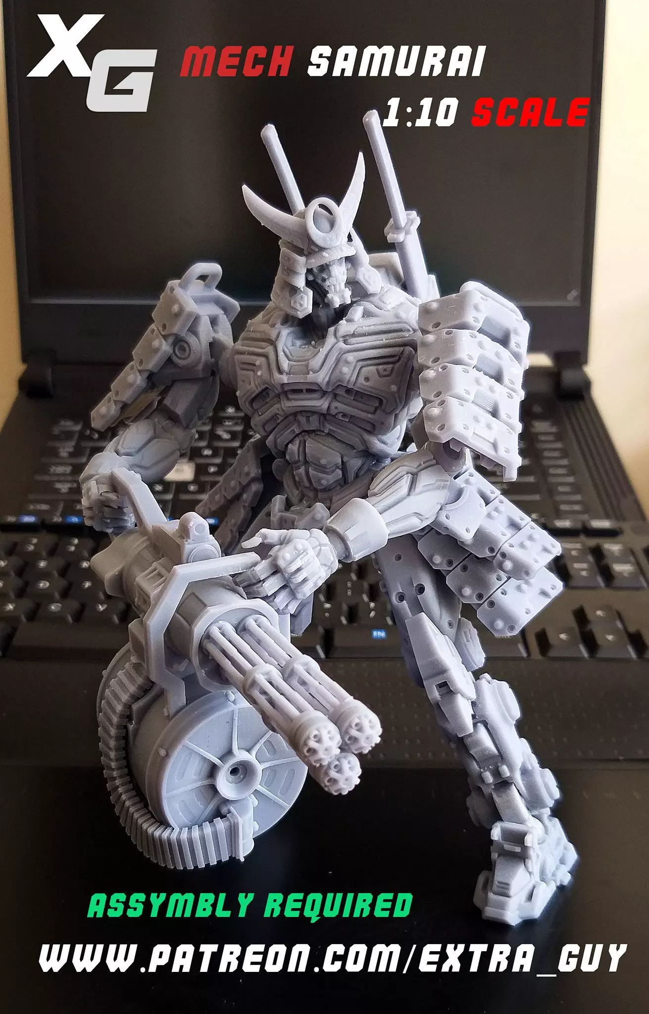 Mech Samurai 3D Printable 1 over 10 scale 3D print model