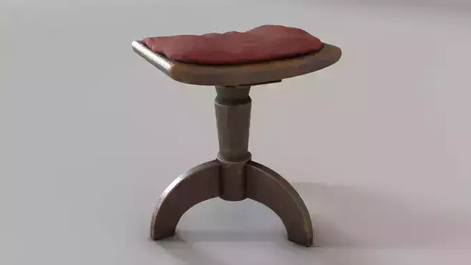 Wooden Chair - High Poly and Low Poly for Game and Render