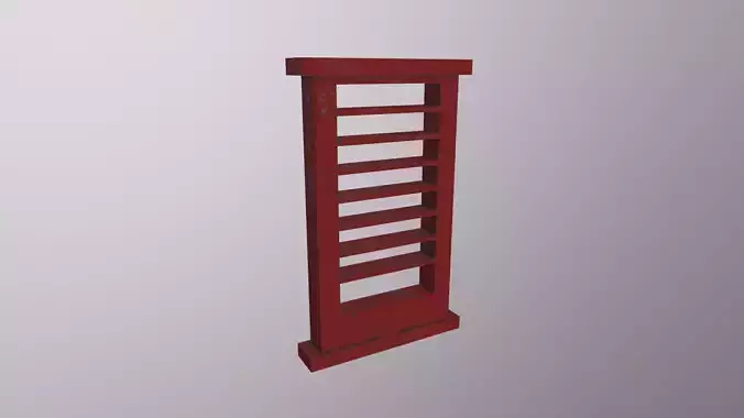 Bookshelf Game Ready Low-poly PBR 3D Model