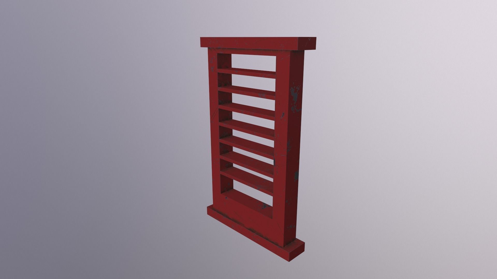 Bookshelf Game Ready Low-poly PBR 3D Model Low-poly 3D model_2