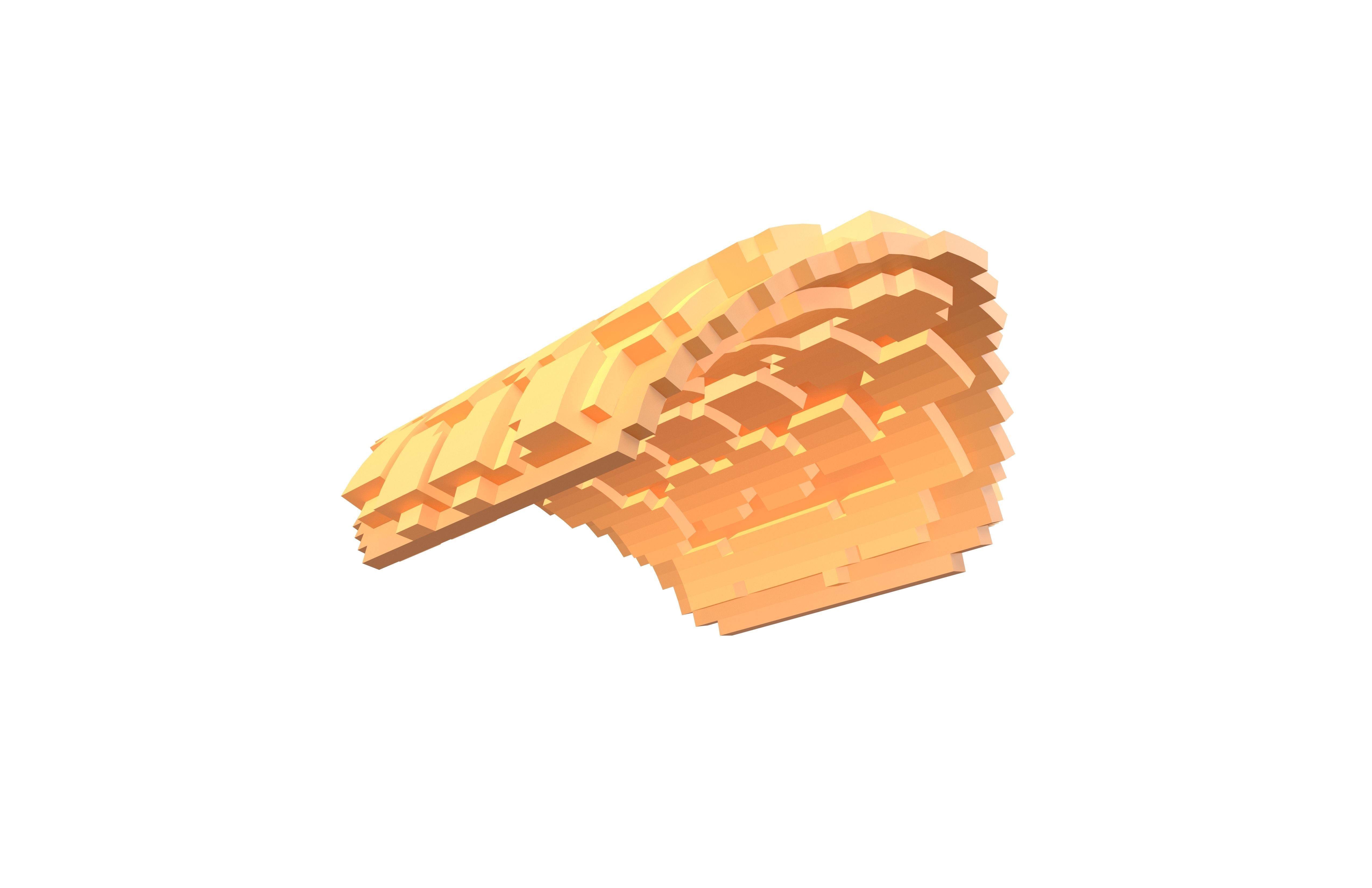 Voxel Mini Egg Puffs v2 001 Low-poly 3D model_3