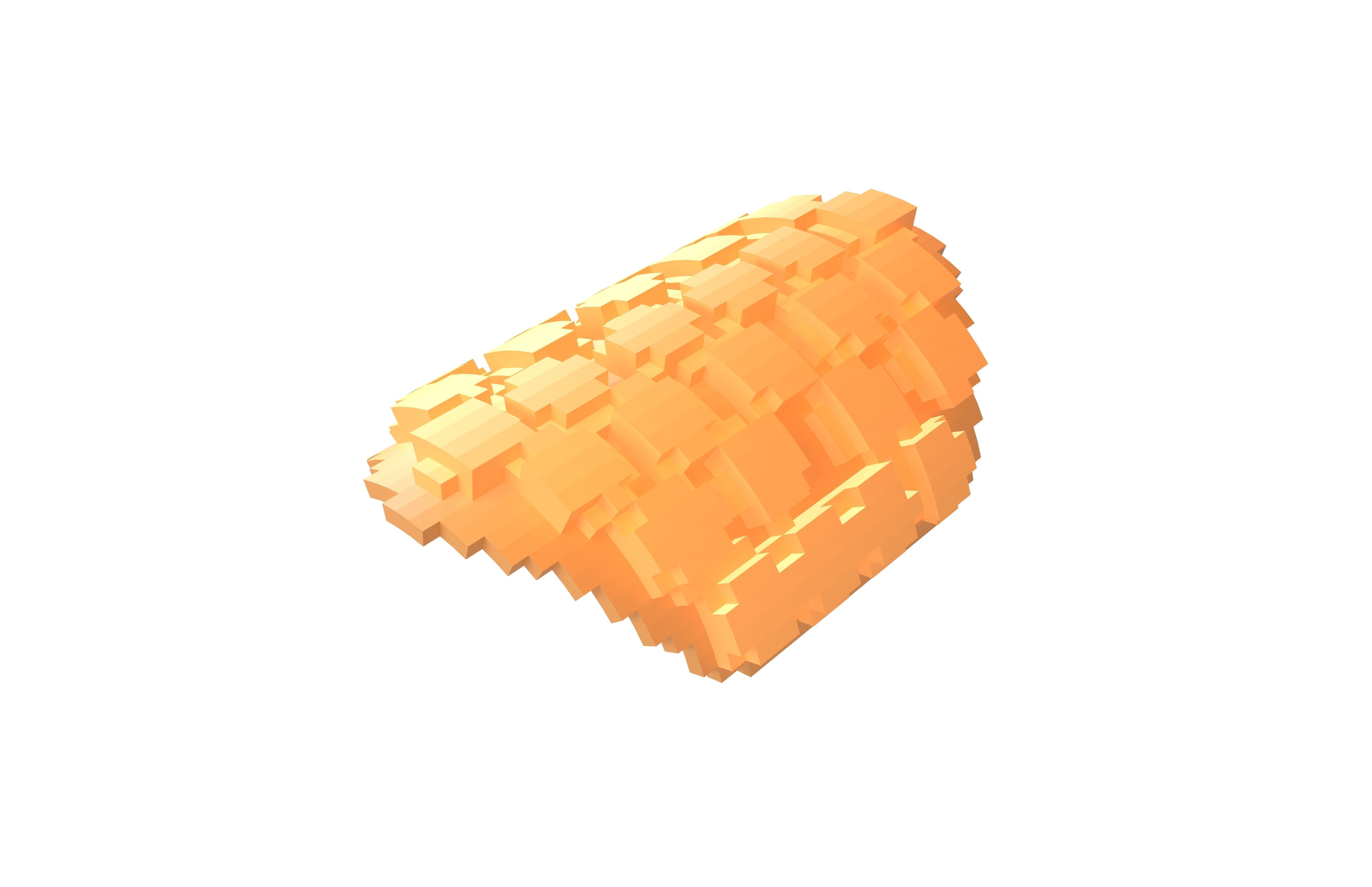 Voxel Mini Egg Puffs v2 001 Low-poly 3D model_2