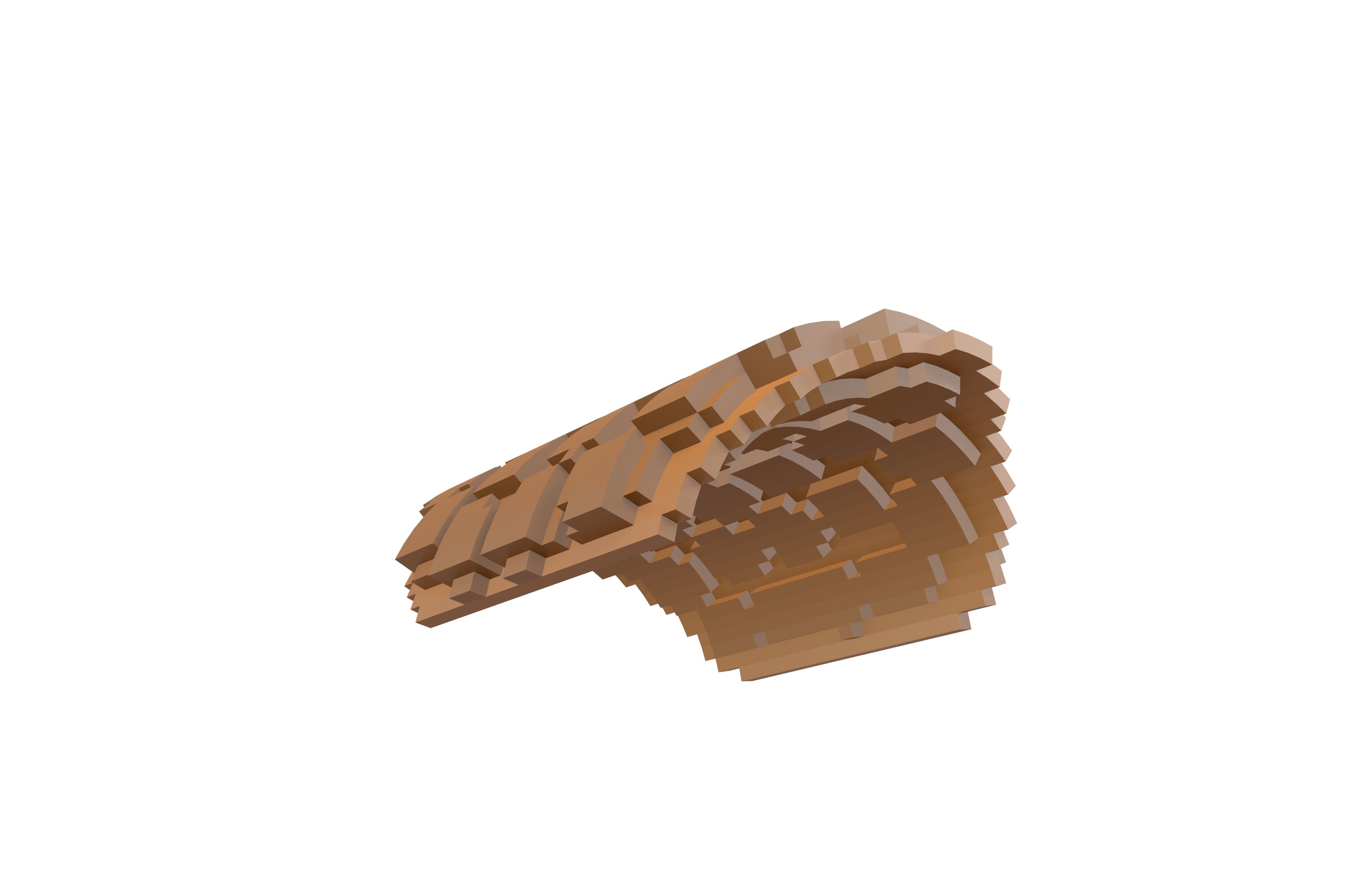 Voxel Mini Egg Puffs v2 002 Low-poly 3D model_3