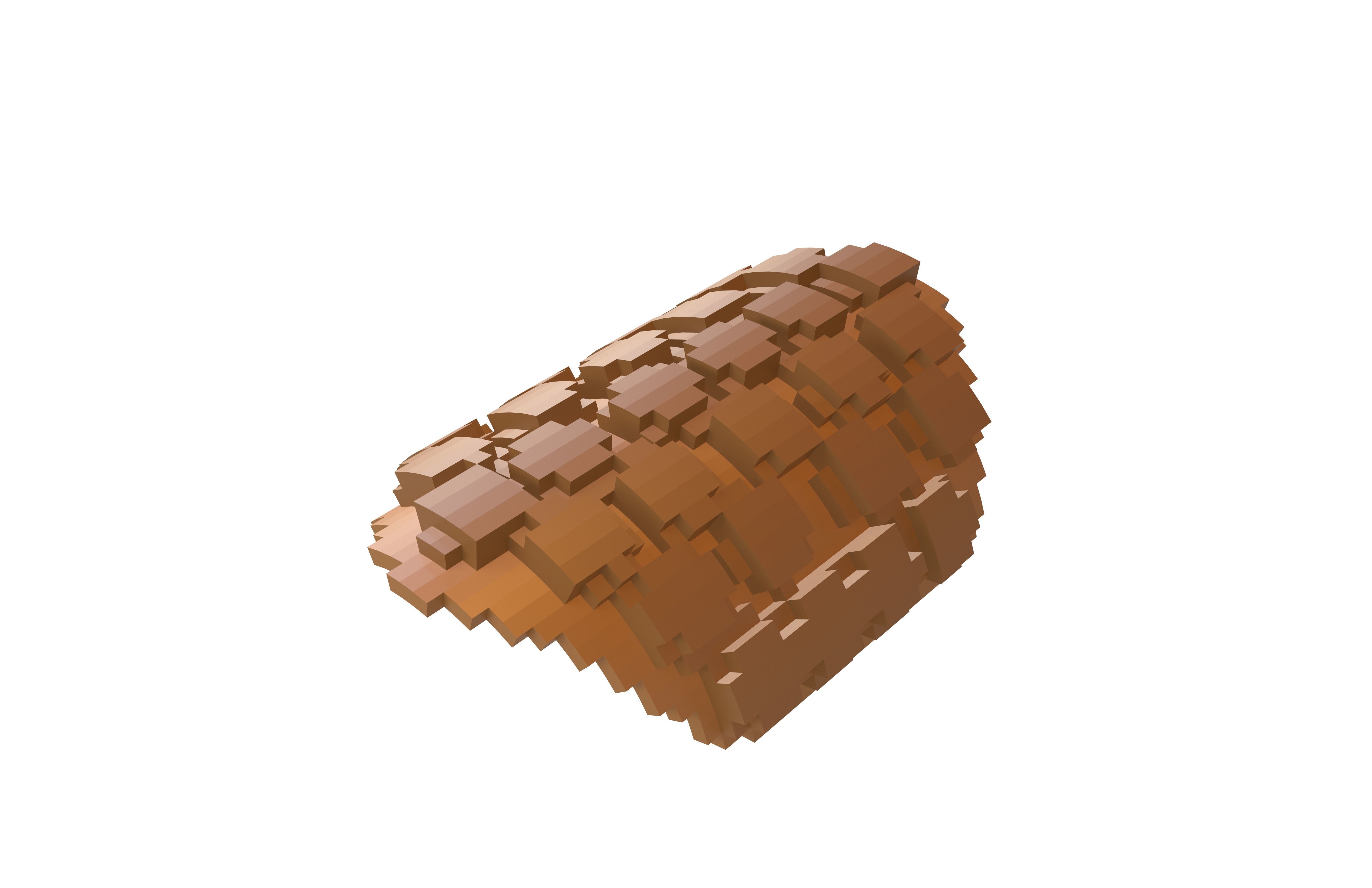 Voxel Mini Egg Puffs v2 002 Low-poly 3D model_2