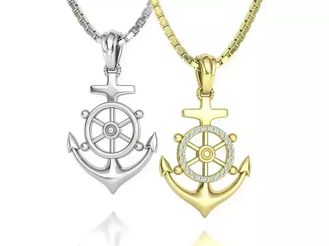 Anchor Pendant Anchor Necklace Men pendant  printable 3dmodel 3D print model
