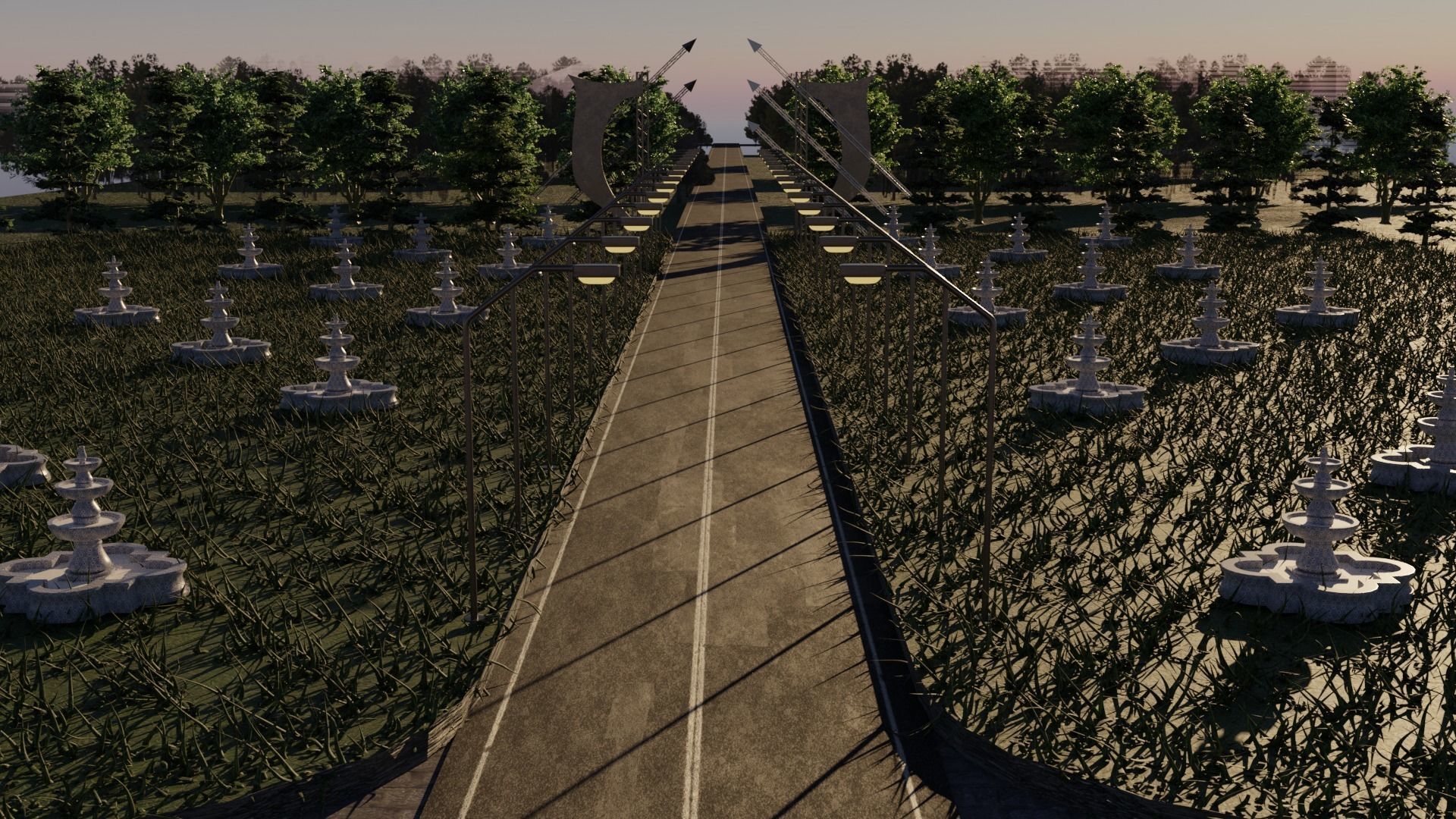 Walk Path Landscape 3D model_5