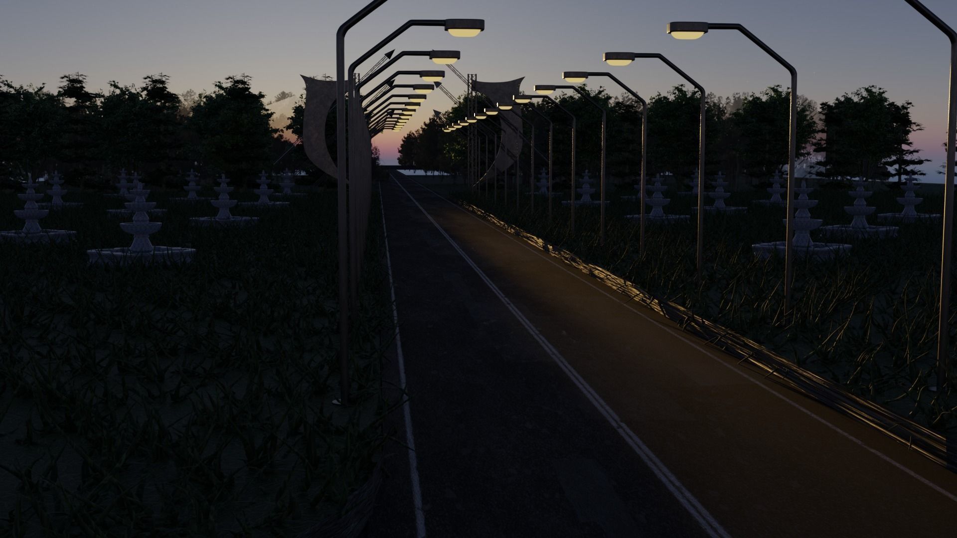 Walk Path Landscape 3D model_3