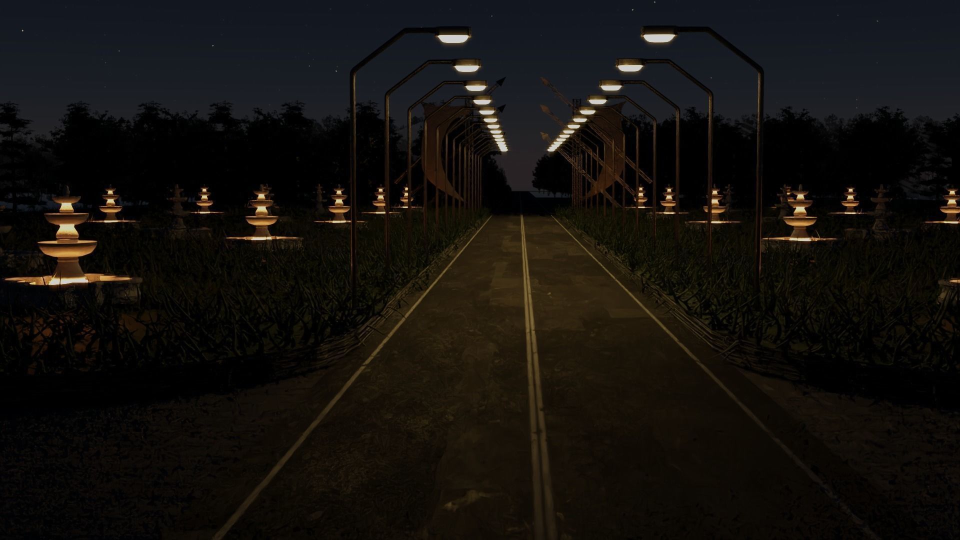 Walk Path Landscape 3D model_6