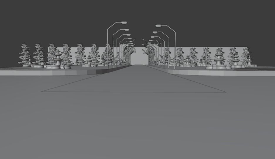 Walk Path Landscape 3D model_17