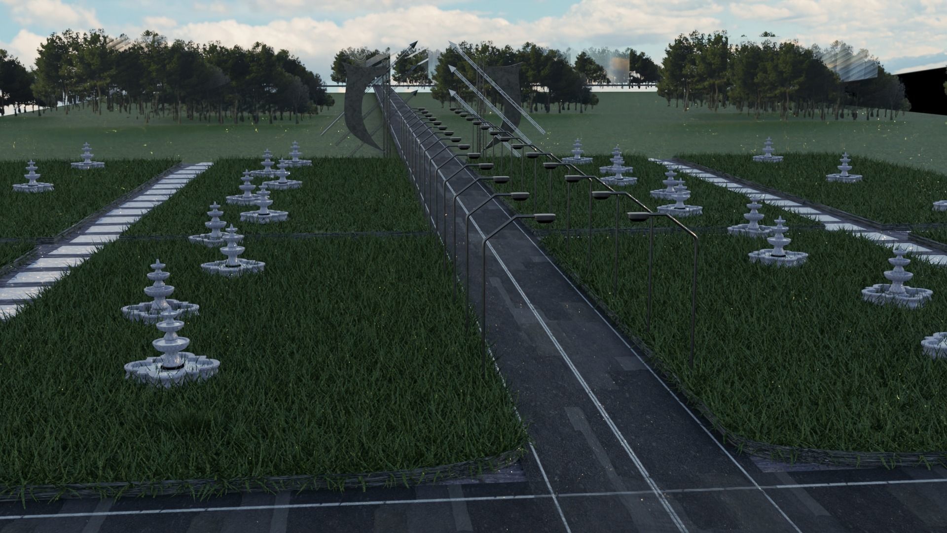 Walk Path Landscape 3D model_8