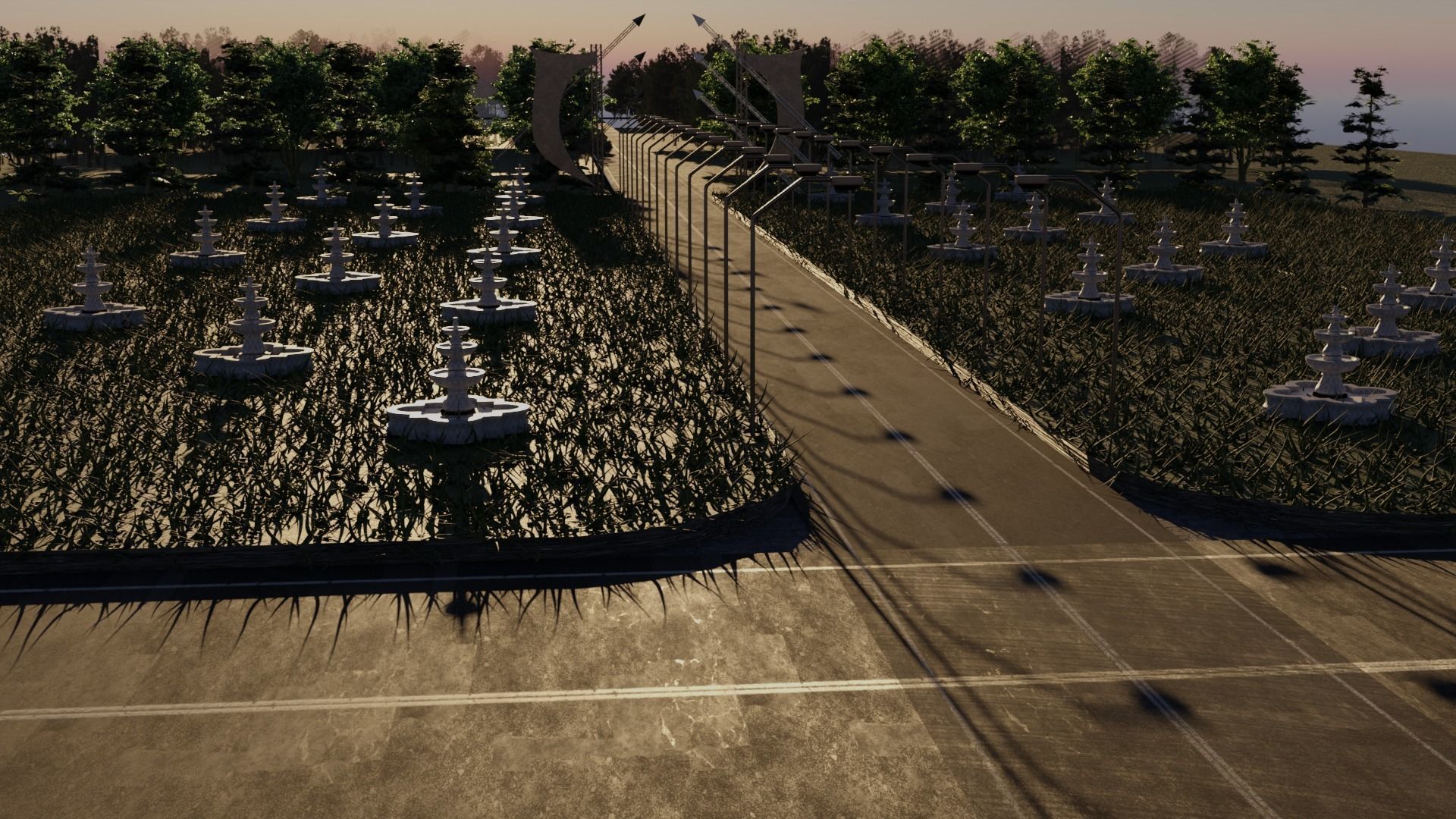 Walk Path Landscape 3D model_4