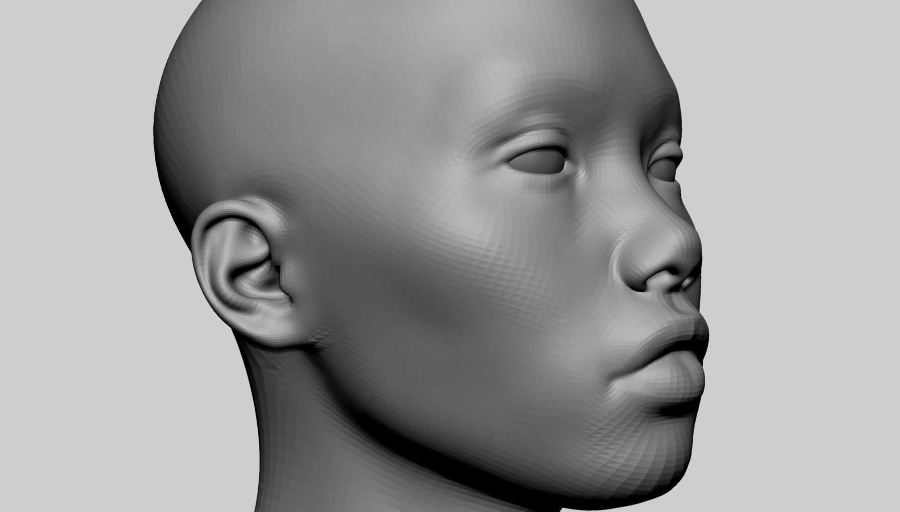 Female Head Basemesh v2 3D model_14
