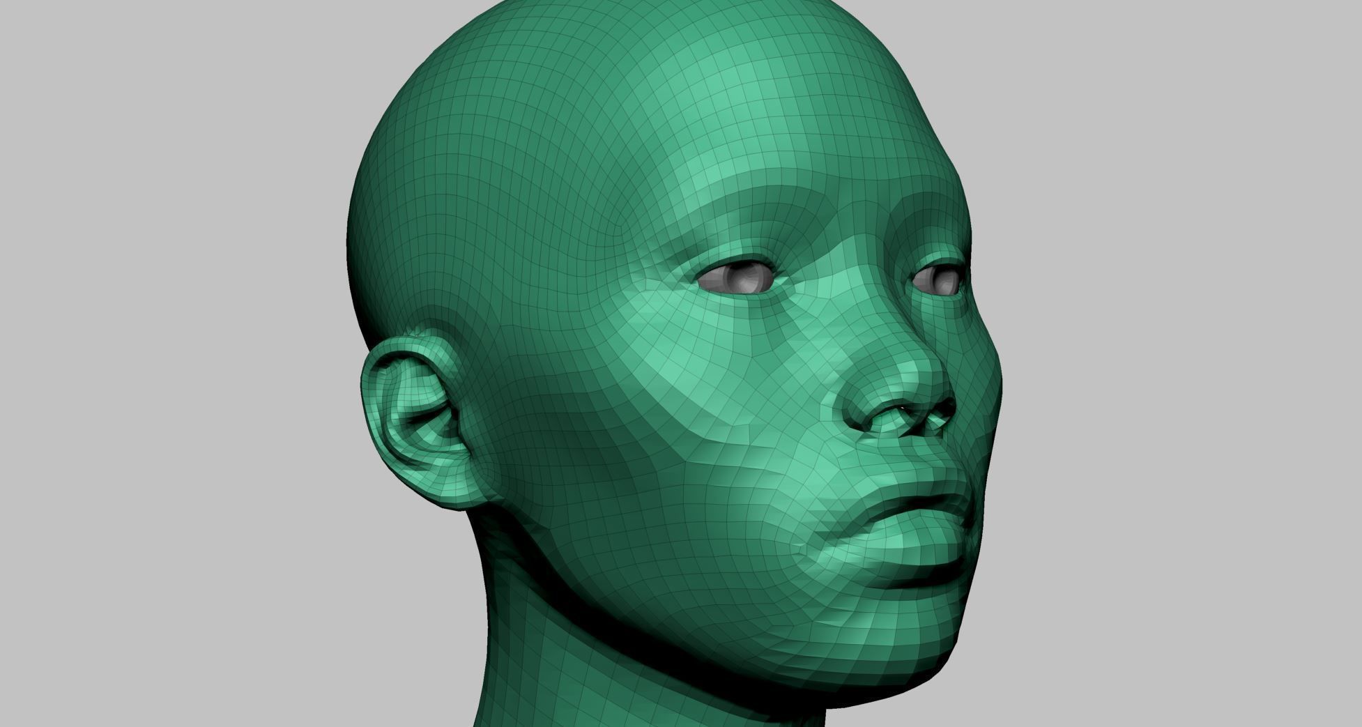 Female Head Basemesh v2 3D model_4