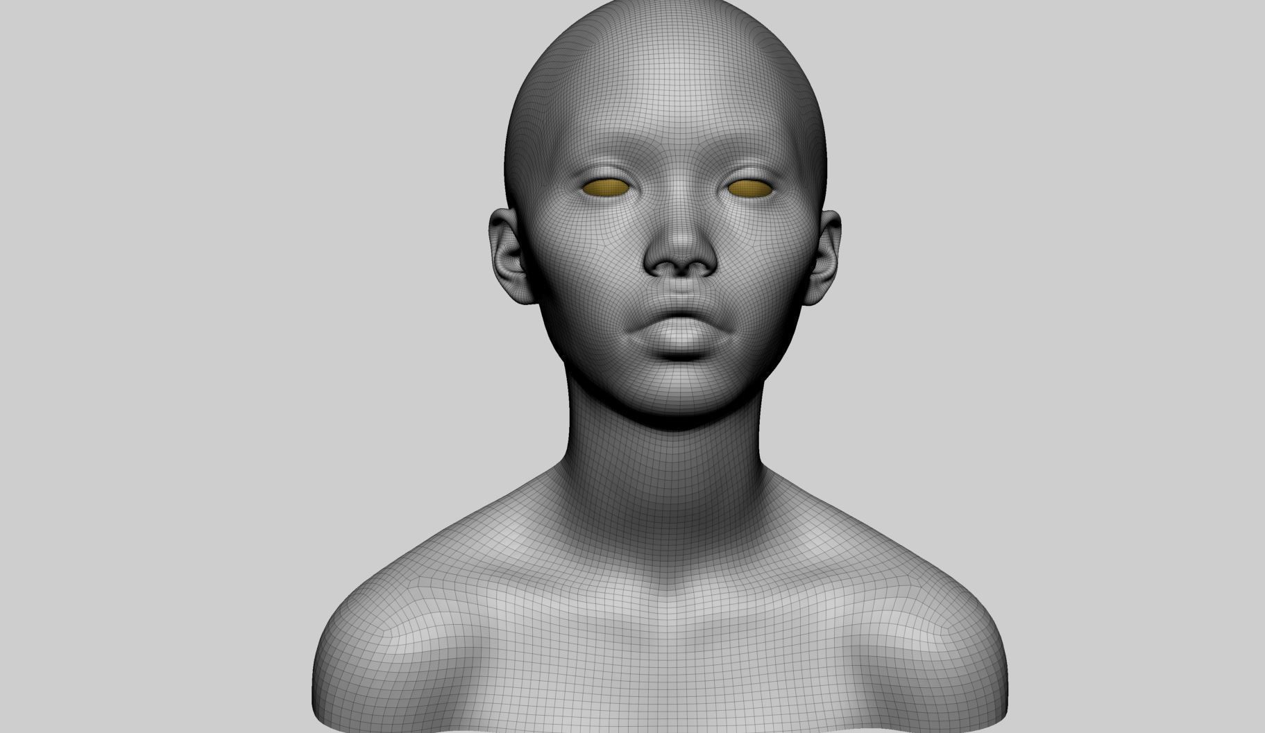 Female Head Basemesh v2 3D model_15