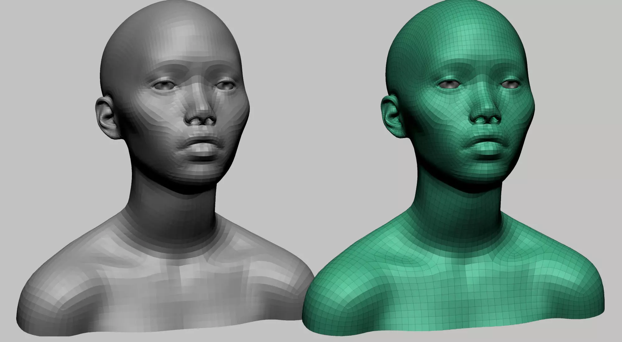 Female Head Basemesh v2 3D model_0